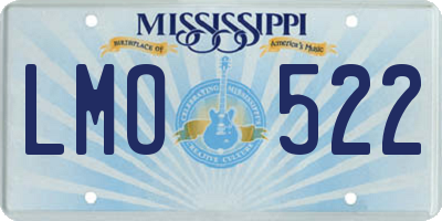 MS license plate LMO522