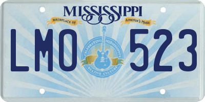 MS license plate LMO523