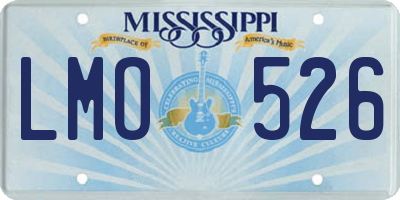MS license plate LMO526