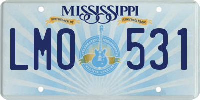 MS license plate LMO531