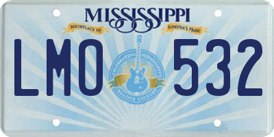 MS license plate LMO532