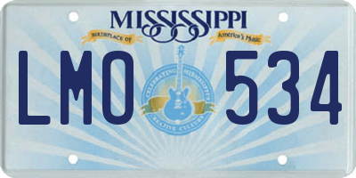 MS license plate LMO534