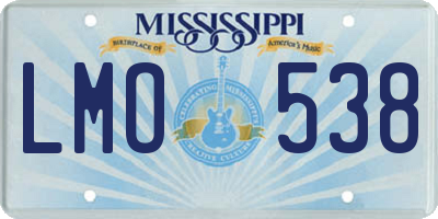 MS license plate LMO538