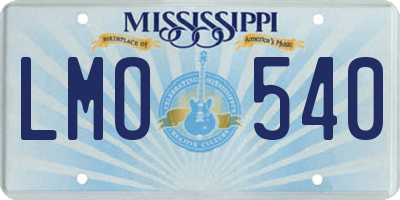 MS license plate LMO540
