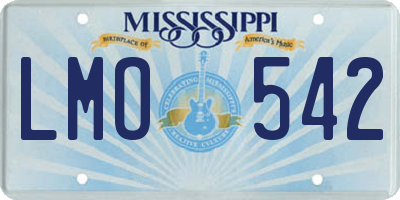 MS license plate LMO542