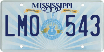 MS license plate LMO543