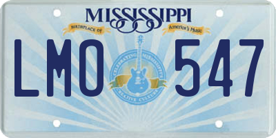 MS license plate LMO547