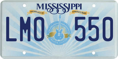 MS license plate LMO550