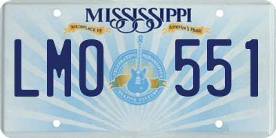 MS license plate LMO551