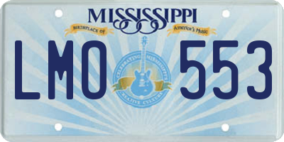 MS license plate LMO553