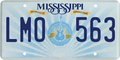 MS license plate LMO563