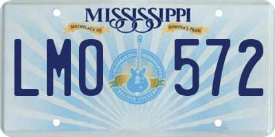MS license plate LMO572