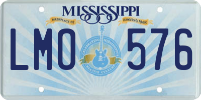 MS license plate LMO576