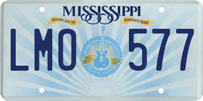 MS license plate LMO577