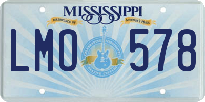 MS license plate LMO578