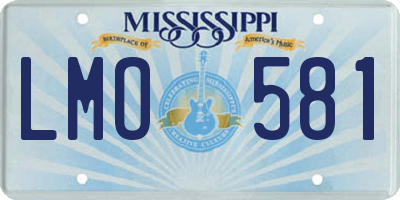 MS license plate LMO581