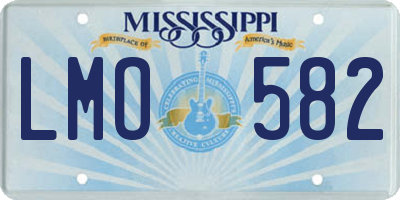 MS license plate LMO582