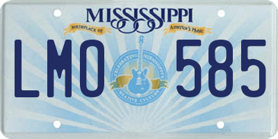 MS license plate LMO585