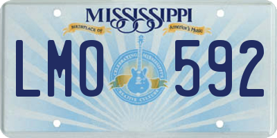 MS license plate LMO592