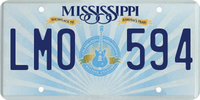 MS license plate LMO594