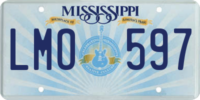 MS license plate LMO597