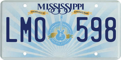 MS license plate LMO598