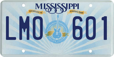 MS license plate LMO601