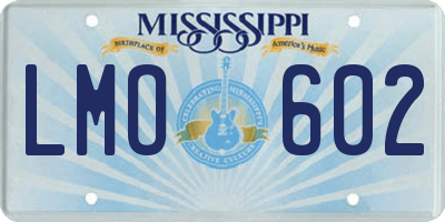 MS license plate LMO602