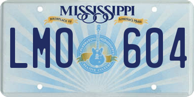 MS license plate LMO604