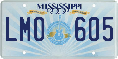MS license plate LMO605