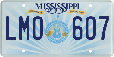 MS license plate LMO607