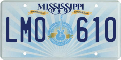 MS license plate LMO610