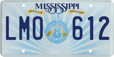 MS license plate LMO612