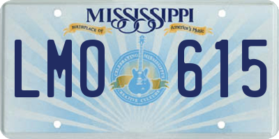 MS license plate LMO615