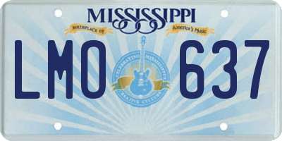 MS license plate LMO637