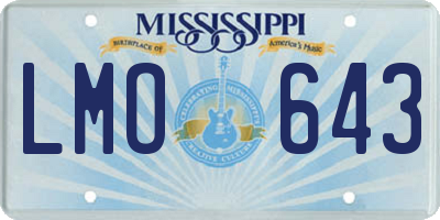 MS license plate LMO643