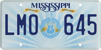 MS license plate LMO645