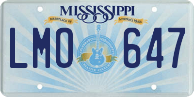 MS license plate LMO647