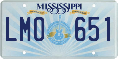 MS license plate LMO651