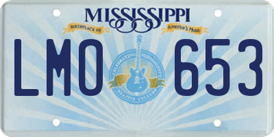 MS license plate LMO653