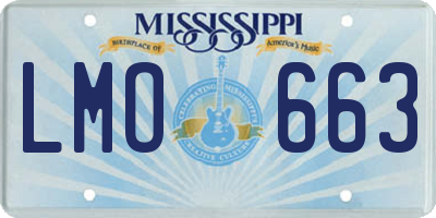 MS license plate LMO663