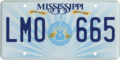 MS license plate LMO665