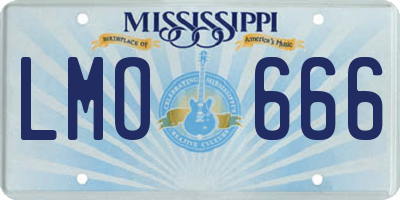 MS license plate LMO666