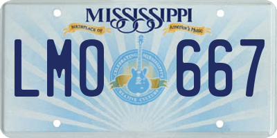 MS license plate LMO667