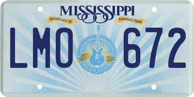 MS license plate LMO672