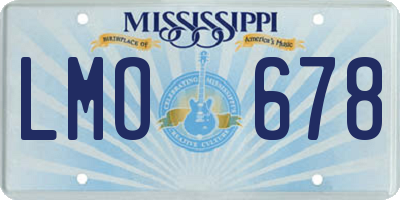 MS license plate LMO678