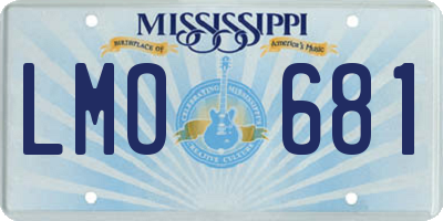 MS license plate LMO681