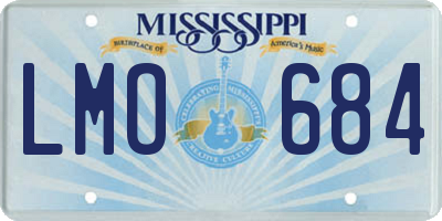 MS license plate LMO684