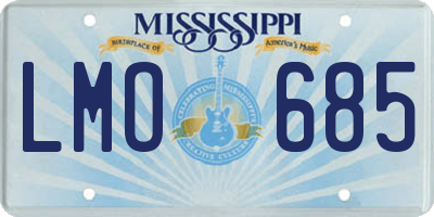 MS license plate LMO685