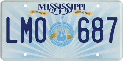 MS license plate LMO687